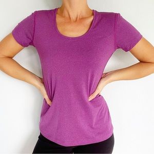 Columbia Omni-Wick purple stretch scoop neck activewear tee size small